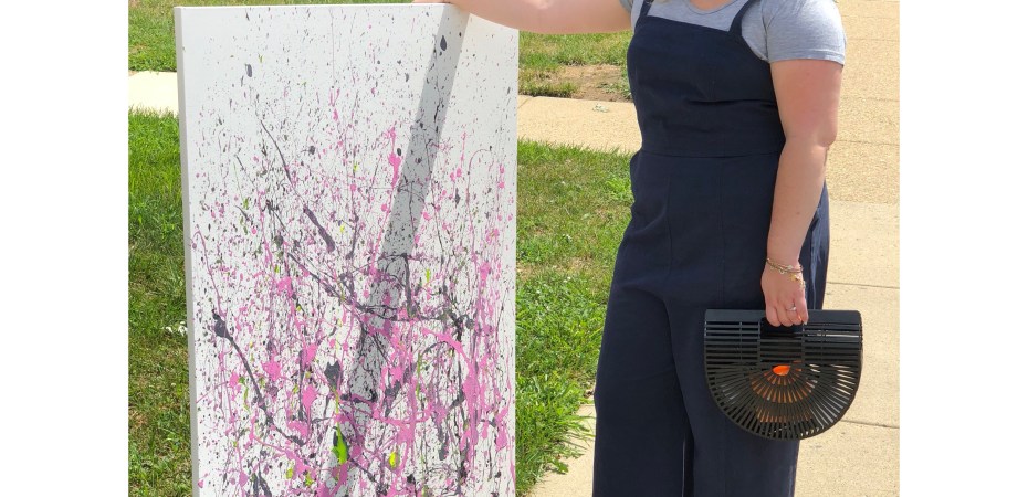 Pink Abstract Art Painting Brigandi's Barber Shop