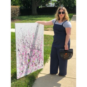 Pink Abstract Art Painting Brigandi's Barber Shop